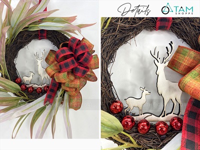 Vòng nguyệt quế Noel rừng lá xoáy 2 size VNGQ-X-38